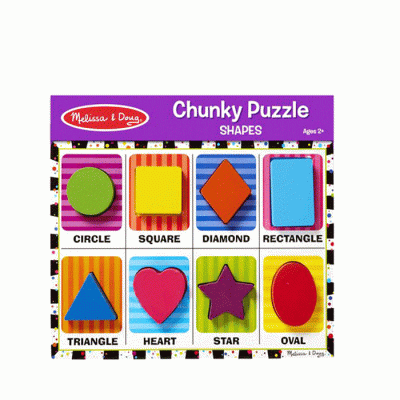 ДЪРВЕН ПЪЗЕЛ - ЦВЕТНИ ФИГУРИ МЕЛИСА ЕНД ДЪГ 13730 / MELISSA & DOUG CHUNKY PUZZLE SHAPES 13730