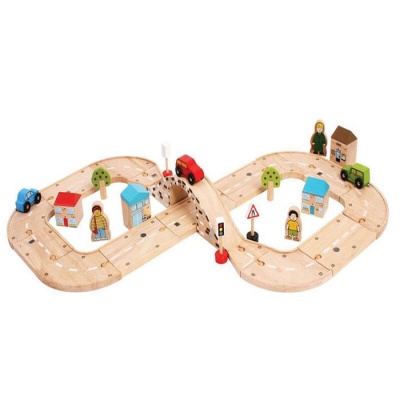 ДЪРВЕНА ПИСТА ЗА КОЛИЧКИ БИГДЖИГС BJT031 / BIGJIGS TOYS WOODEN TRACK FOR TROLLEYS BJT031