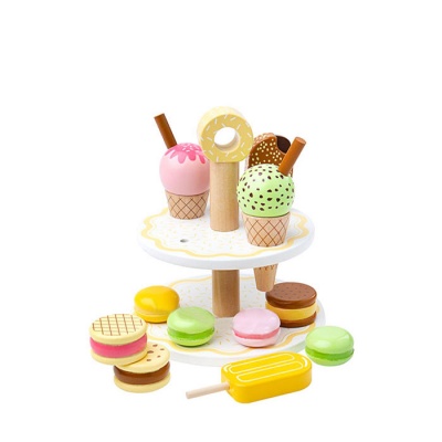 ДЪРВЕНА ПОСТАВКА СЪС СЛАДКИШИ БИГДЖИГС BJ187 / BIGJIGS TOYS WOODEN SWEET TREATS SET BJ187