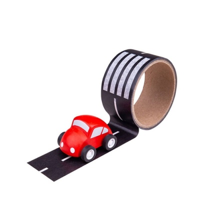 ТИКСО - УЛИЦА С ДЪРВЕНА КОЛИЧКА БИГДЖИГС BJ423 / BIGJIGS TOYS ROADWAY TAPE WITH WOODEN CAR BJ423