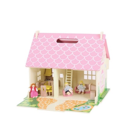 ДЪРВЕНА КЪЩА С ОБЗАВЕЖДАНЕ И СЕМЕЙСТВО БИГДЖИГС JT123 / BIGJIGS TOYS WOODEN HOUSE WITH FURNITURE AND FAMILY JT123