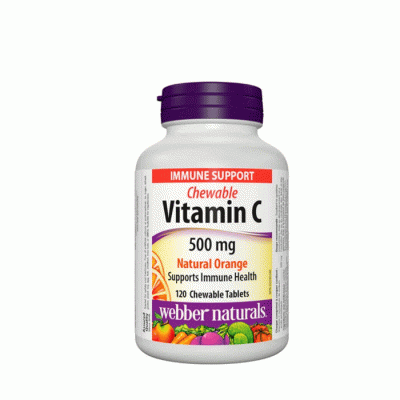 ВИТАМИН C с вкус на портокал 500 мг. дъвчащи таблетки 120 броя / WEBBER NATURALS VITAMIN C NATURAL ORANGE
