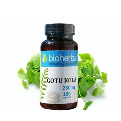 БИОХЕРБА ГОТУ КОЛА капсули 280 мг. 100 броя / BIOHERBA GOTU KOLA