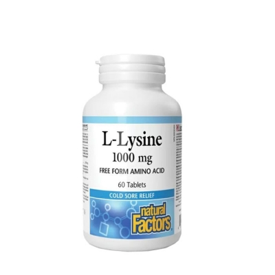 L-ЛИЗИН таблетки 1000 мг 60 броя / NATURAL FACTORS L-LISINE 