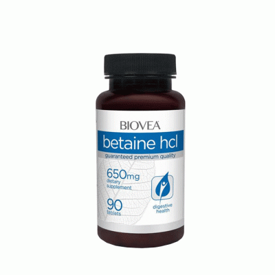 БИОВЕА БЕТАИН HCL таблетки 650 мг. 90 броя / BIOVEA BETAINE HCL