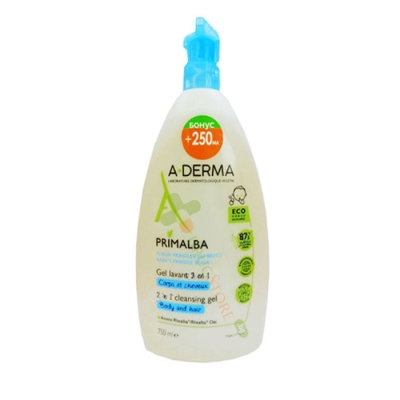 А-ДЕРМА ПРИМАЛБА ИЗМИВЕН ГЕЛ 2 в 1 750 мл / D-DERMA RPIMALBA 2 v 1 CLEANSING BODY AND HAIR GEL 