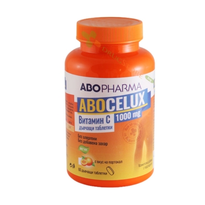 АБОФАРМА АБОЦЕЛУКС ВИТАМИН C дъвчащи таблетки 1000 мг 60 броя / ABOPHARMA ABOCELUX VITAMIN C chewable 
