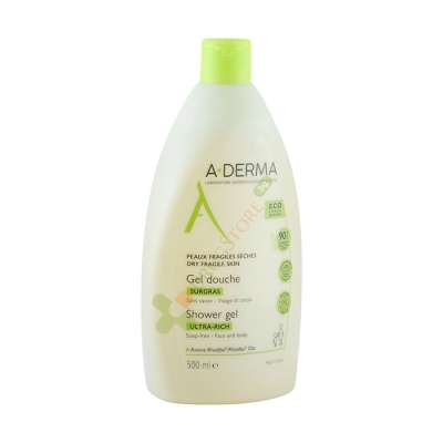 А-ДЕРМА ОБОГАТЕН ДУШ ГЕЛ ЗА ЛИЦЕ И ТЯЛО УЛТРА РИЧ 500 мл / A - DERMA ULTRA - RICH SHOWER GEL