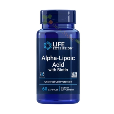 АЛФА-ЛИПОЕВА КИСЕЛИНА + БИОТИН капсули 60 броя / LIFE EXTENSION ALPHA-LIPOIC ACID WITH BIOTIN