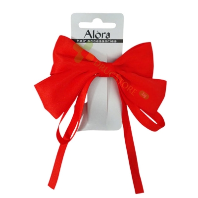 АЛОРА ЩИПКА ЗА КОСА ЧЕРВЕНА ПАНДЕЛКА модел 2377 / ALORA RED BOW HAIR CLIP model 2377