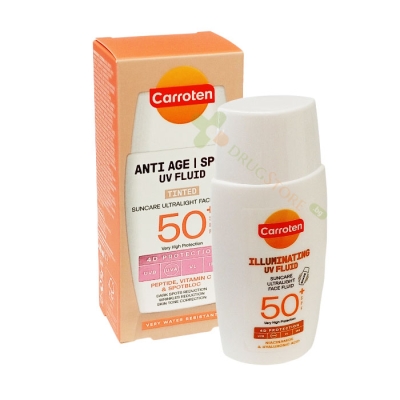 АНТИ-ЕЙДЖ СЛЪНЦЕЗАЩИТЕН ФЛУИД ЗА ЛИЦЕ ПРОТИВ ПЕТНА SPF50+ 40 мл / CARROTEN ANTI AGE / SPOT UV FLUID SPF50+ 