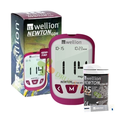 АПАРАТ ЗА КРЪВНА ЗАХАР WELLION NEWTON GDH-FAD + 25 тест ленти / WELLION NEWTON GDH-FAD + 25 test strips