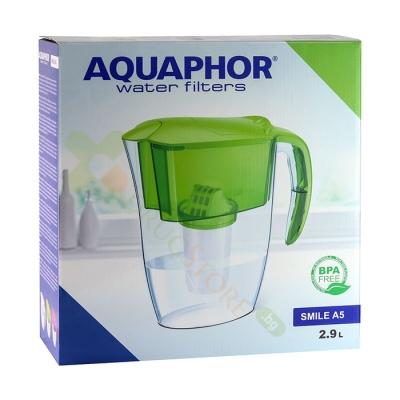 АКВАФОР СМАЙЛ КАНА ЗА ФИЛТРИРАНЕ НА ВОДА ЦВЯТ ЛАЙМ 2.9 литра А5 / AQUAPHOR SMILE LYME FILTER JUG