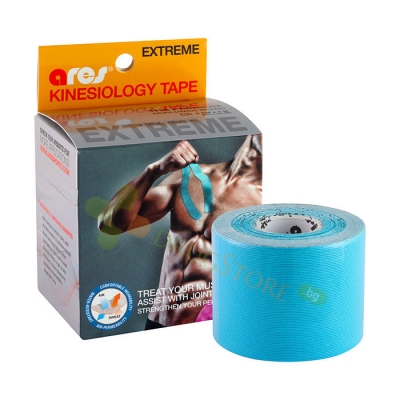 АРЕС ЕКСТРИЙМ КИНЕЗИО ЛЕНТА СИНЯ 5 см / 5 м / ARES TAPE KINESIOLOGY TAPE EXTREME BLUE 5 cm / 5 m