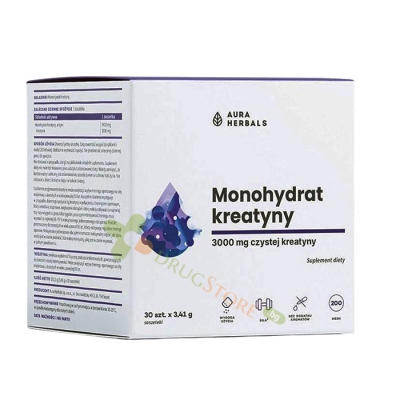 АУРА ХЕРБАЛС КРЕАТИН МОНОХИДРАТ саше 30 броя / AURA HERBALS CREATINE MONOHYDRATE