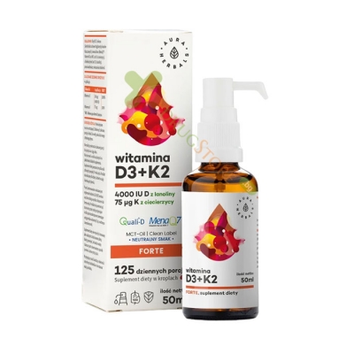 АУРА ХЕРБАЛС ВИТАМИН D3 + K2 ФОРТЕ орален спрей 50 мл / AURA HERBALS VITAMIN D3 + K2 FORTE oral spray