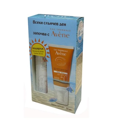 АВЕН КОМПЛЕКТ КРЕМ SPF 50+ 50 мл. И ТЕРМАЛНА ВОДА / AVEN SET SUN CREAM SPF 50+ EAU THERMALE