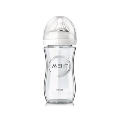 БЕБЕШКО ШИШЕ НАТУРАЛ СТЪКЛЕНО 1+ месеца 240 мл. / AVENT NATURAL GLASS BOTLLE 1+