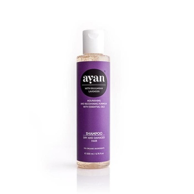 ШАМПОАН ЗА СУХА И ИЗТОЩЕНА КОСА С ЛАВАНДУЛА 200 мл. / AYAN SHAMPOO WITH BULGARIAN LAVENDER FOR DRY AND DAMAGED HAIR