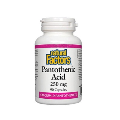 НАТУРАЛ ФАКТОРС ПАНТОТЕНОВА КИСЕЛИНА/ВИТАМИН B5 250 мг капсули 90 броя / NATURAL FACTORS PANTOTHENIC ACID/ VITAMIN B5