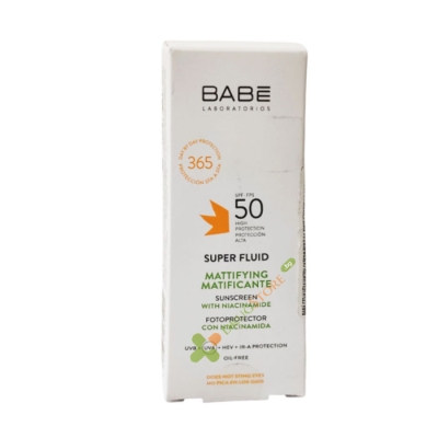БАБЕ СЛЪНЦЕЗАЩИТЕН СУПЕРФЛУИД ЗА ЛИЦЕ С МАТИРАЩ ЕФЕКТ SPF50+ 50 мл / BABE MATTIFYING SUPER FLUID SPF50+ 