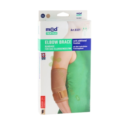 БАНДАЖ ЗА ЛАКЪТНА СТАВА С ДОПЪЛНИТЕЛЕН ФИКСИРАЩ РЕМЪК XXL / MED TEXTILE ELBOW BRACE WITH ADDITIONAL FIXATION XXL