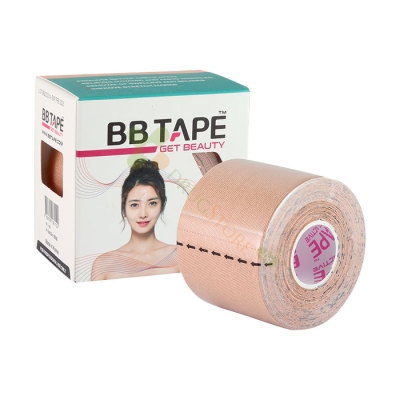 ББ ТЕЙП БЕЖОВА КОПРИНЕНА КИНЕЗИО ЛЕНТА ЗА ЛИЦЕ 5 см х 5 м / BB TAPE FACE SILK BEIGE