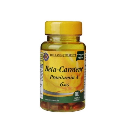БЕТА КАРОТИН  ( ПРОВИТАМИН А ) капсули 6 мг. 100 броя / HOLLAND BARRETT BETA CAROTENE ( PROVITAMIN A )