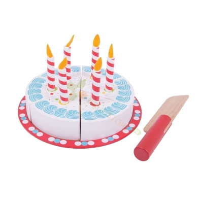 ДЪРВЕНА ТОРТА РОЖДЕН ДЕН BJ628 / BIGJIGS TOYS WOODEN CAKE