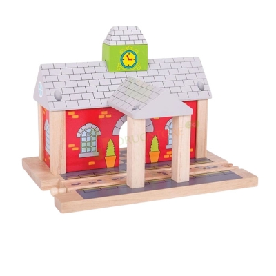 ДЪРВЕНА ЖП ГАРА BJT215 / BIGJIGS TOYS WOODEN RAILWAY STATION 