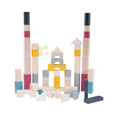 ЦВЕТЕН ДЪРВЕН КОНСТРУКТОР 34044 / BIGJIGS WOODEN CONSTRUCTOR