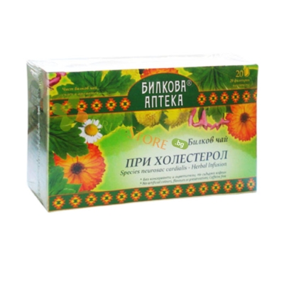 БИЛКОВА АПТЕКА БИЛКОВ ЧАЙ АНТИХОЛЕСТЕРОЛ ФИЛТЪР 20 броя / BILKOVA APTEKA SPECIES NEUROSAC CARDIALIS - HERBAL INFUSION