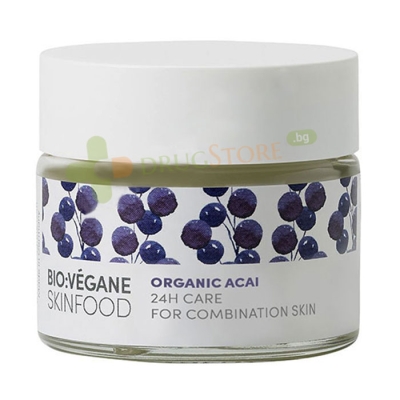 БИО ВЕГАН СКИН ФУУД БИО АКАЙ БЕРИ 24-часа КРЕМ 50 мл / BIO VEGAN SKINFOOD BIO ACAI 24-H CREAM FOR COMBINATION SKIN 