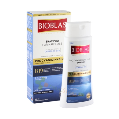 БИОБЛАС ШАМПОАН ПРОТИВ КОСОПАД С ПРОЦИАНИД + БИОТИН 360 мл / BIOBLAS ANTI - HAIR LOSS ANTI - STRESS SHAMPOO WITH PROCYANIDIN + BIOTIN
