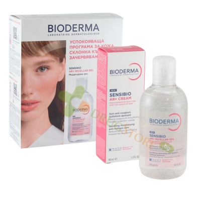 БИОДЕРМА СЕНСИБИО КОМПЛЕКТ AR+ МИЦЕЛАРЕН ГЕЛ 250 мл+AR+ КРЕМ 40 мл / BIODERMA SENSIBIO SET AR+ MICELLAR GEL AR+CREAM 