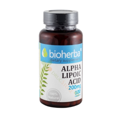 БИОХЕРБА АЛФА ЛИПОЕВА КИСЕЛИНА капсули 200 мг 100 броя / BIOHERBA ALPHA LIPOIC ACID