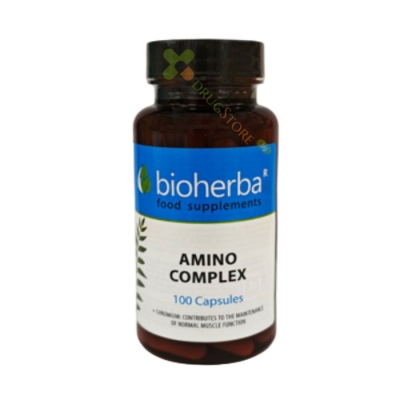 БИОХЕРБА АМИНО КОМПЛЕКС+ХРОМ капсули 100 броя / BIOHERBA AMINO COMPLEX+CHROMIUM