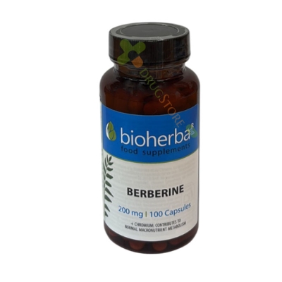БИОХЕРБА БЕРБЕРИН + ХРОМ капсули 100 броя / BIOHERBA BERBERIN + CHROMIUM