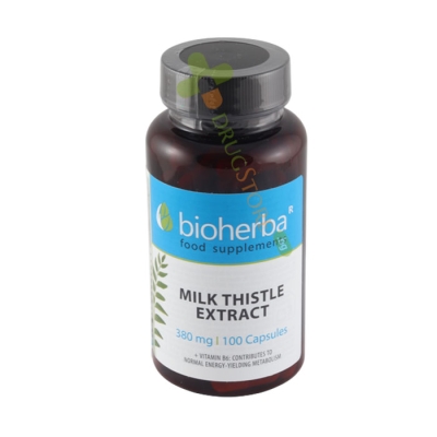 БИОХЕРБА БЯЛ ТРЪН ЕКСТРАКТ 380 мг + ВИТАМИН B6 капсули 100 броя / BIOHERBA MILK THISTLE EXTRACT 380 mg + VITAMIN B6 