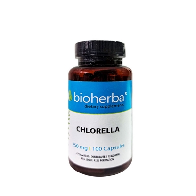 БИОХЕРБА ХЛОРЕЛА + ВИТАМИН B6 капсули 100 броя / BIOHERBA CHLORELLA + VITAMIN B6