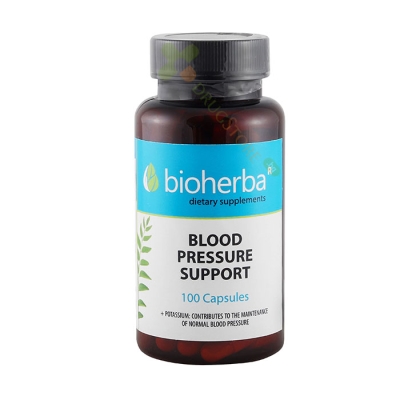 БИОХЕРБА ФОРМУЛА КРЪВНО НАЛЯГАНЕ + КАЛИЙ капсули 100 броя / BIOHERBA BLOOD PRESSURE SUPPORT + POTASSIUM 