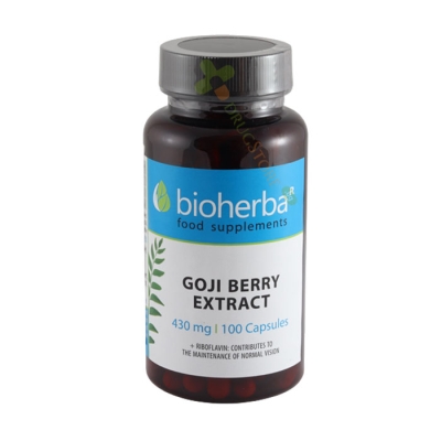 БИОХЕРБА ГОДЖИ БЕРИ + РИБОФЛАВИН капсули 430 мг 100 броя / BIOHERBA GOJI BERRY + RIBOFLAVIN capsules 430 mg 