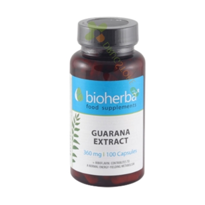 БИОХЕРБА ГУАРАНА ЕКСТРАКТ + РИБОФЛАВИН капсули 100 броя / BIOHERBA GUARANA + RIBOFLAVIN 