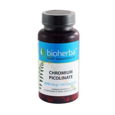 БИОХЕРБА ХРОМ ПИКОЛИНАТ 8000 мкг капсули 100 броя / BIOHERBA CHROMIUM PICOLINATE 8000 mcg