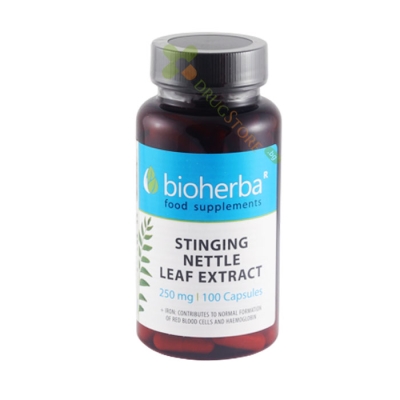БИОХЕРБА КОПРИВА ЕКСТРАКТ 250 мг + ЖЕЛЯЗО капсули 100 броя / BIOHERBA STINGING NETTLE LEAF EXTRACT 250 mg + IRON