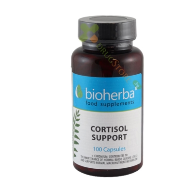 БИОХЕРБА КОРТИЗОЛ ПОДКРЕПА + ХРОМ капсули 100 броя / BIOHERBA CORTISOL SUPPORT + CHROMIUM