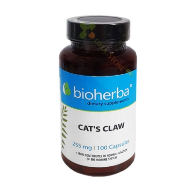 БИОХЕРБА КОТЕШКИ НОКЪТ + ЖЕЛЯЗО капсули 225 мг 100 броя / BIOHERBA CAT`S CLAW + IRON
