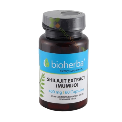 БИОХЕРБА МУМИО / ШИЛАЖИТ/ ЕКСТРАКТ С ВИТАМИН C капсули 400 мг 60 броя / BIOHERBA MUMIJO SHILAJIT EXTRACT WITH VITAMIN C