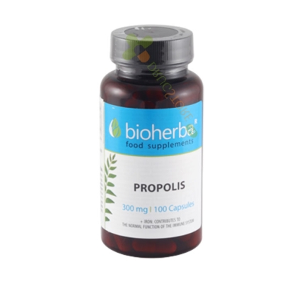 БИОХЕРБА ПРОПОЛИС + ЖЕЛЯЗО капсули 100 броя / BIOHERBA PROPOLIS + IRON