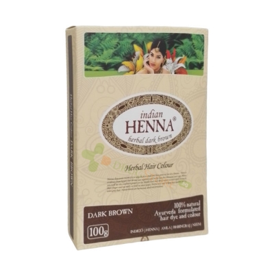 БИОХЕРБА РАСТИТЕЛНА БОЯ ЗА КОСА HENNA ТЪМНО КАФЯВА 100 г / BIOHERBA HERBAL HAIR COLOUR DARK BROWN